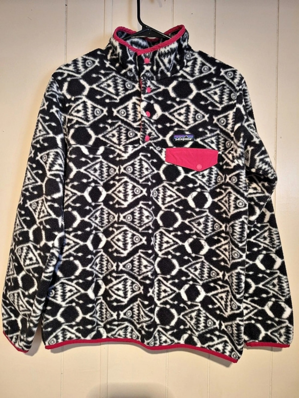 Patagonia Synchilla Snap-T Fleece Pullover Fish Print Womens Medium